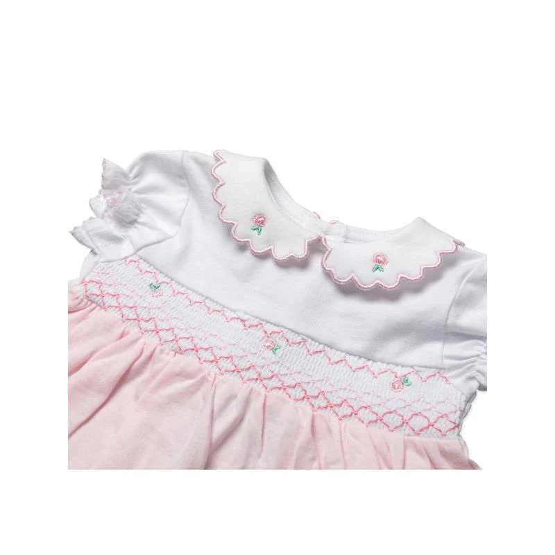Rose Textiles - Baby Girls Dress Set, Pink Floral - Image 2
