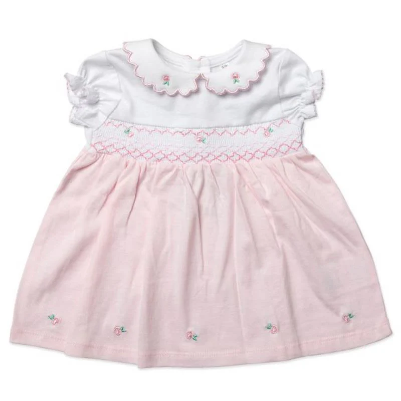Rose Textiles - Baby Girls Dress Set, Pink Floral - Image 3