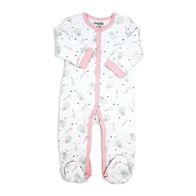 Rose Textiles - Balloon Elephant Interlock Coverall, Pink