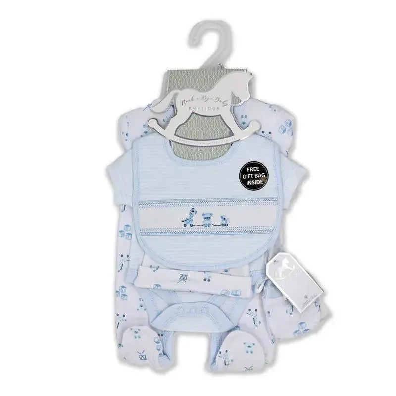 Rose Textiles - Boys 5Pc Set With Gift Bag, Toy Box
