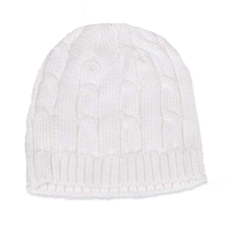Rose Textiles - Cable Knit Hat, White