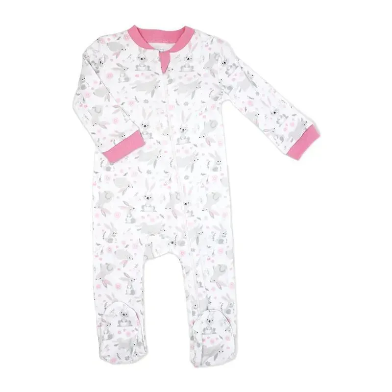 Rose Textiles - Girls Interlock Coveral, Bunnies