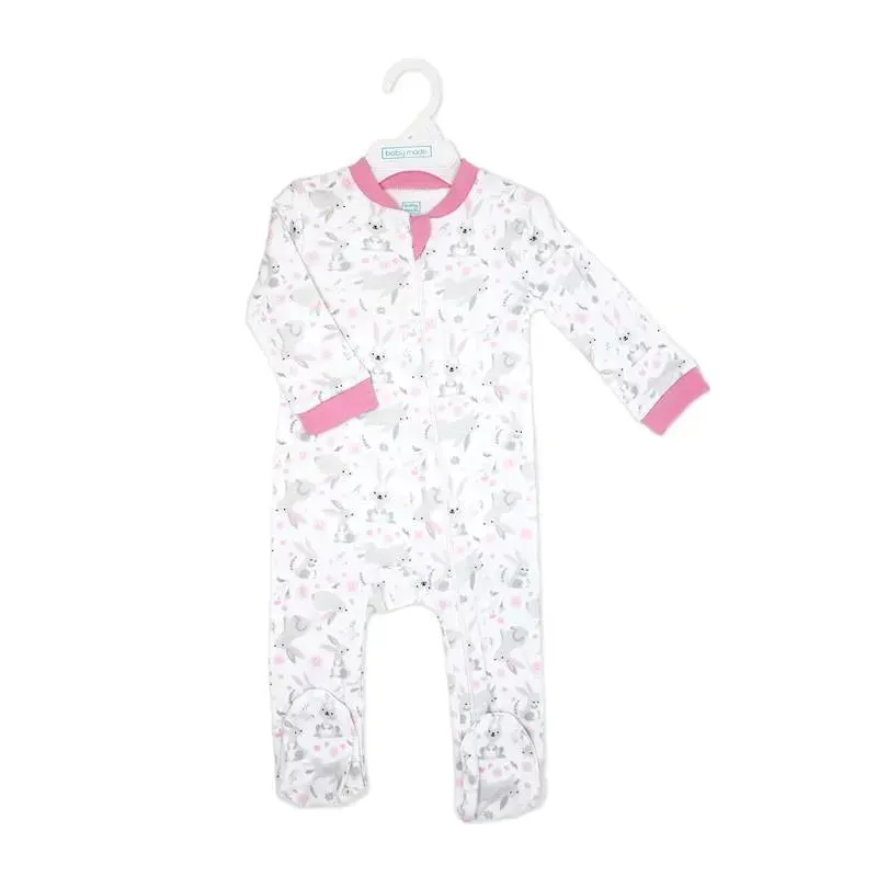 Rose Textiles - Girls Interlock Coveral, Bunnies - Image 2