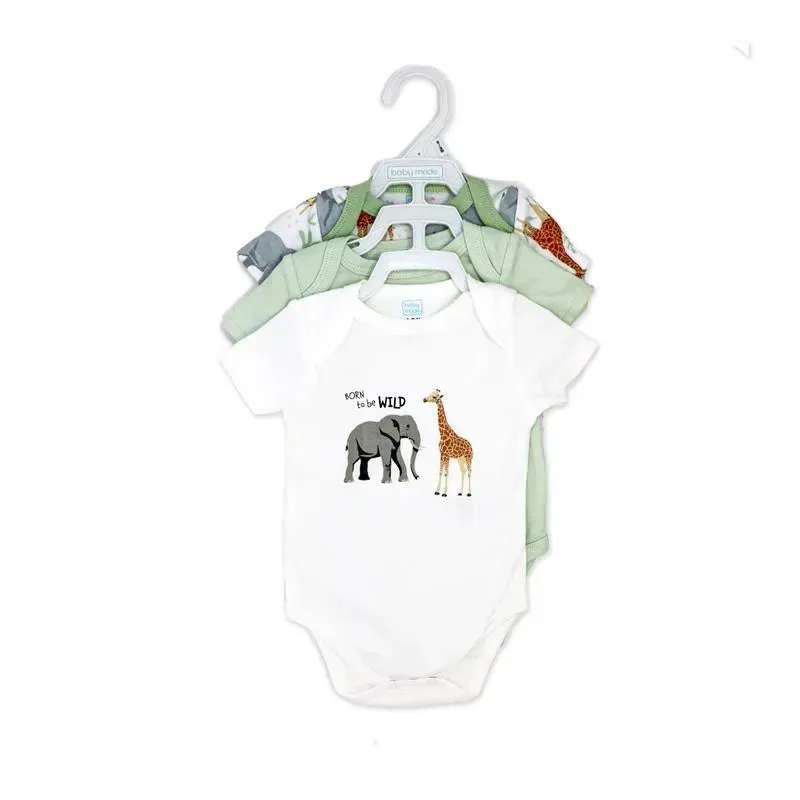 Rose Textiles - Neutral 3 Pack Bodysuit Set, Safari - Image 2