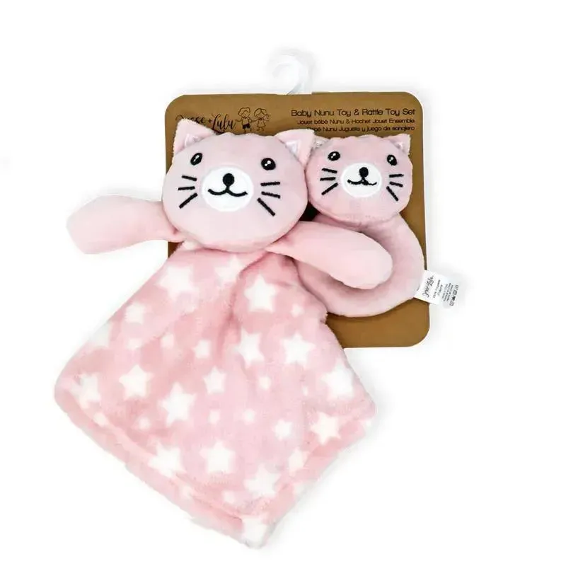 Rose Textiles - Nunu With Ring Rattle, Pink Kitty - Image 4