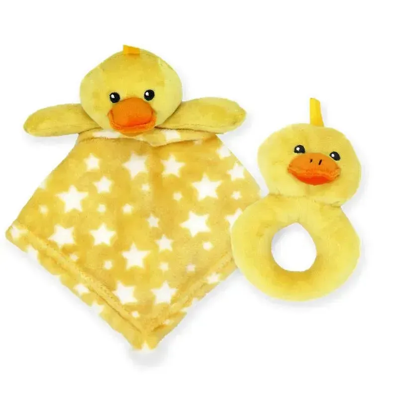 Rose Textiles - Nunu With Ring Rattle, Yellow Duck