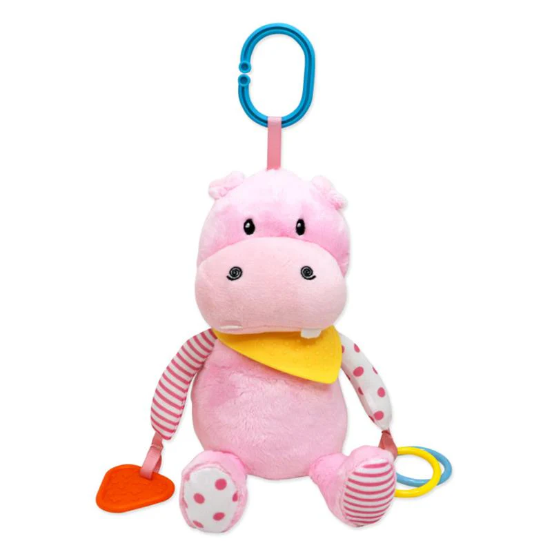 Rose Textiles - Plush Activity Toy & Blanket Pink Hippo - Image 3