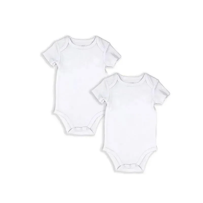 Rose Textiles S23 - 2 Pack Solid Bodysuit - White - 12M