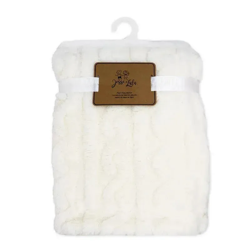 Rose Textiles - Sculpted Sherpa Blanket, Ecru