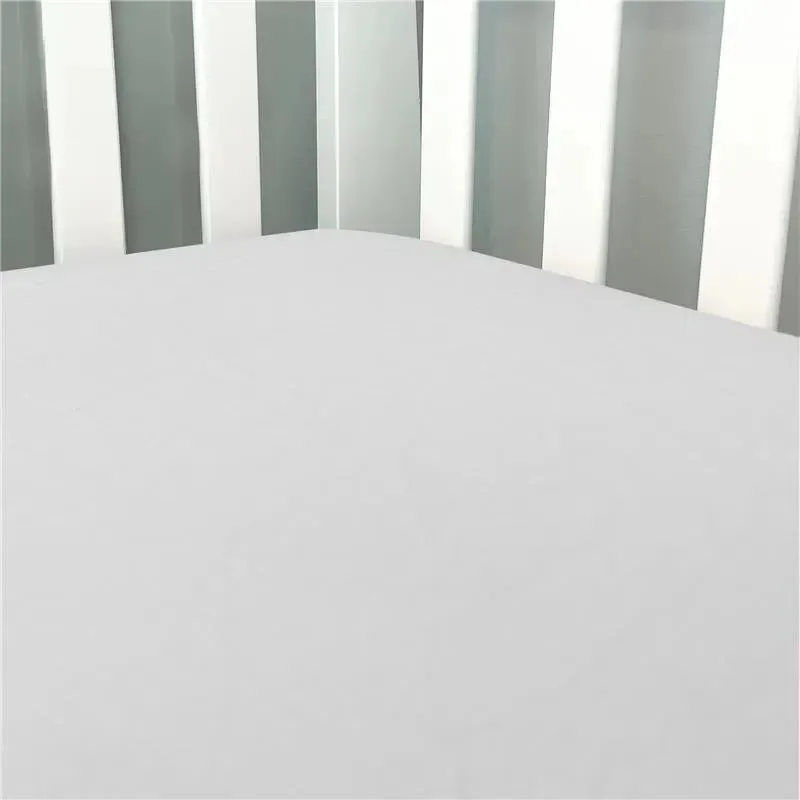 Rose Textiles - Solid Flannel Crib Sheet, Grey - Image 2