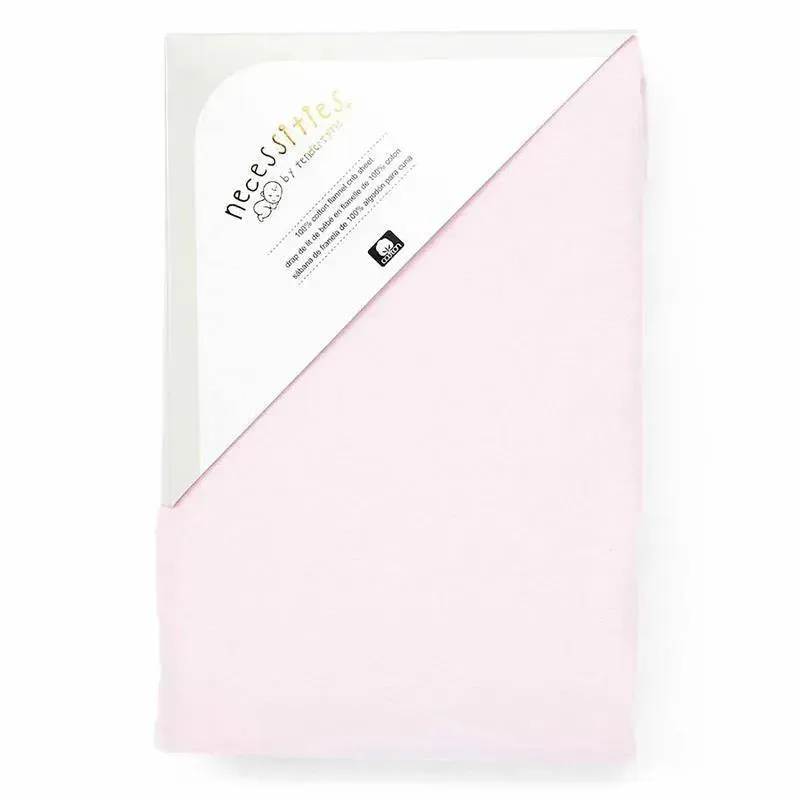 Rose Textiles - Solid Flannel Crib Sheet, Pink - Image 3