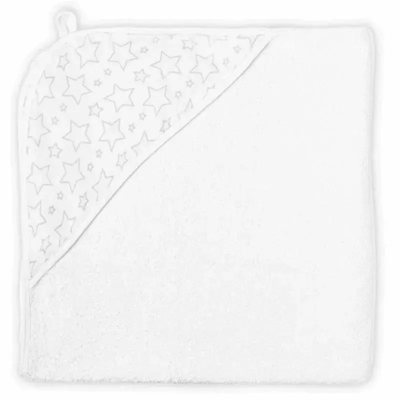 Rose Textiles - Star Muslin Lined Hooded Towel, Grey
