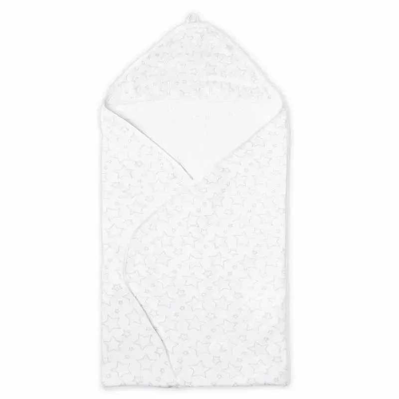 Rose Textiles - Star Muslin Lined Hooded Towel, Grey - Image 2