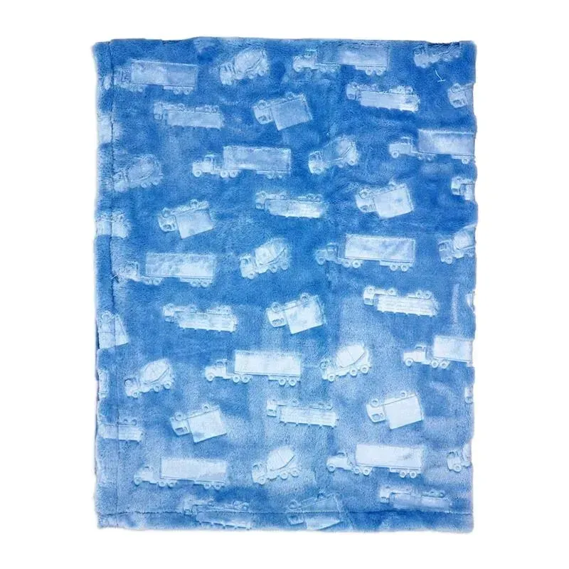 Rose Textiles - Textures Plush 2 Layer Blanket | Blue