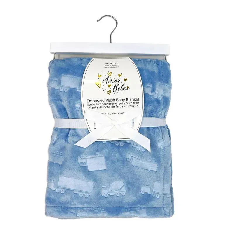 Rose Textiles - Textures Plush 2 Layer Blanket | Blue - Image 2