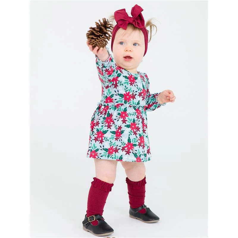Rufflebutts 3Pk Rosewood, Ivory & Spruce Knee High Socks - Image 5