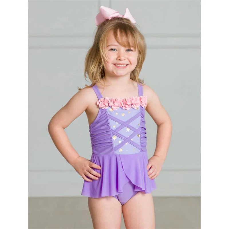 Rufflebutts - Baby Girl Dress-Up One Piece Swimsuit Amethyst Princess