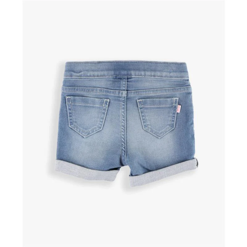 Rufflebutts - Baby Girl Light Wash Denim Shorts - Image 3