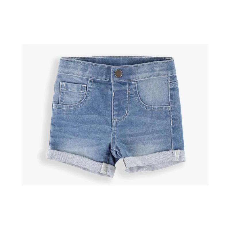 Rufflebutts - Baby Girl Light Wash Girls Denim Shorts - Image 2