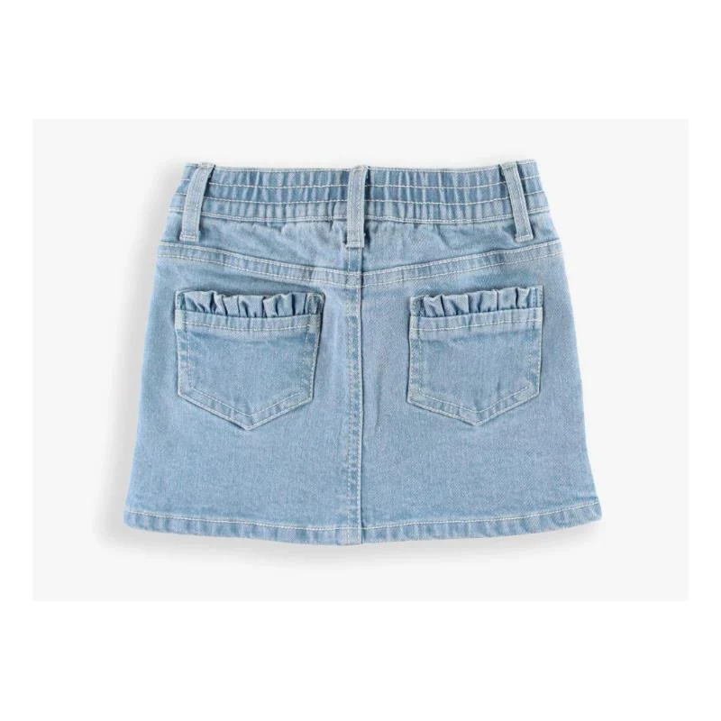 Rufflebutts - Baby Girl Light Wash Kids Ruffle Denim Skirt - Image 3