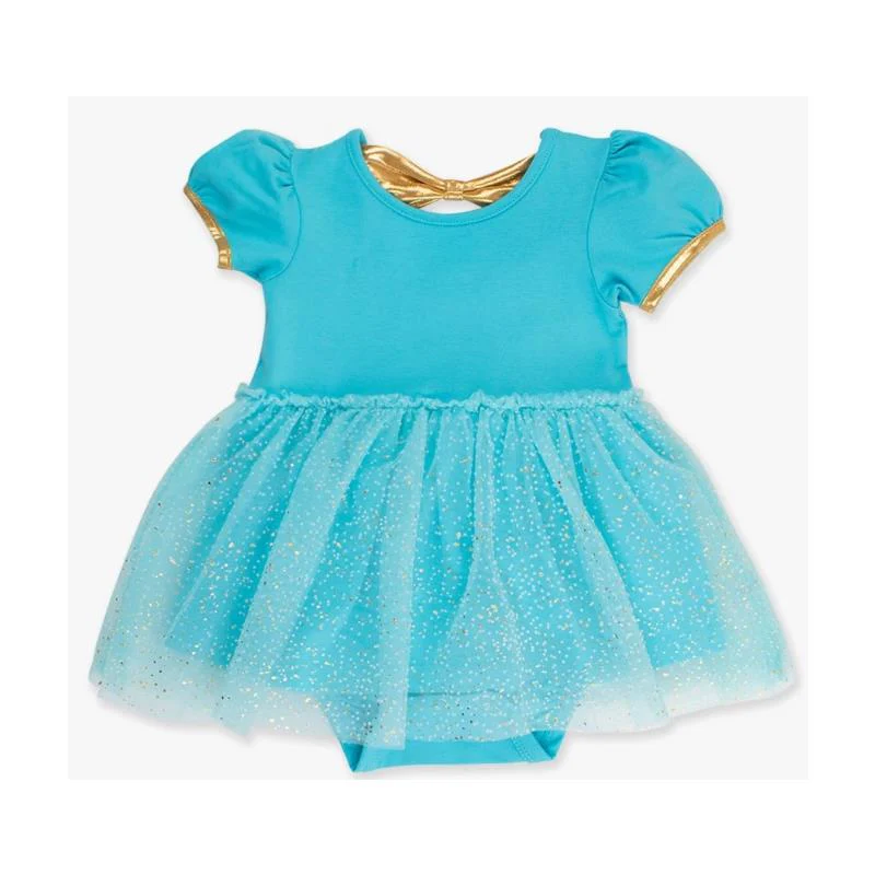 Rufflebutts - Baby Girls Genie Princess Bow Twirl Romper Short Sleeve - Image 2