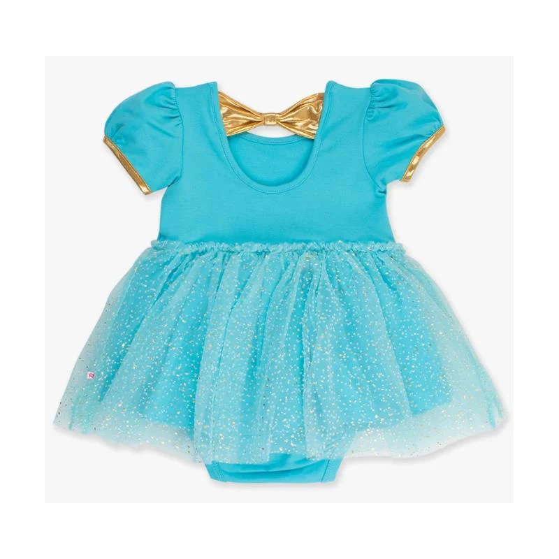 Rufflebutts - Baby Girls Genie Princess Bow Twirl Romper Short Sleeve - Image 3