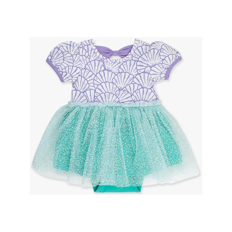 Rufflebutts - Baby Girls Mermaid Princess Bow Twirl Romper - Image 2