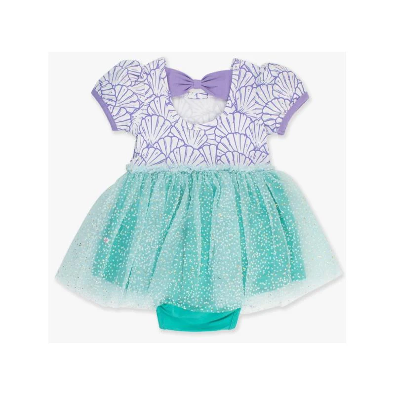 Rufflebutts - Baby Girls Mermaid Princess Bow Twirl Romper - Image 3