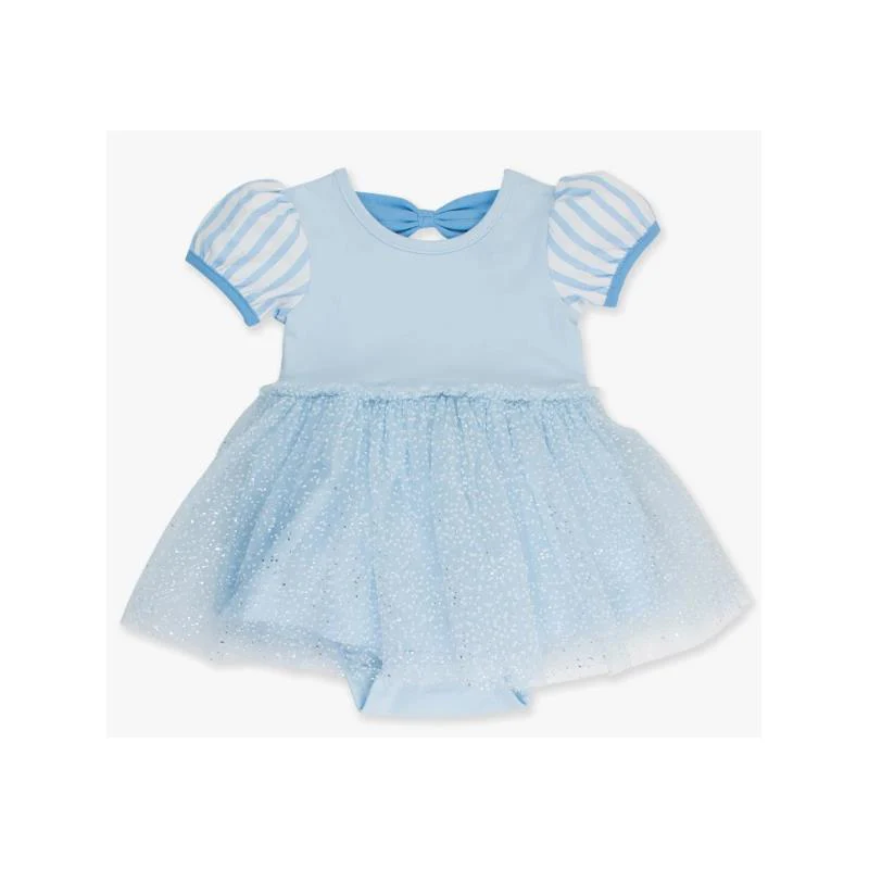 Rufflebutts - Baby Girls Princess Bow Twirl Short Sleeve Romper - Image 2