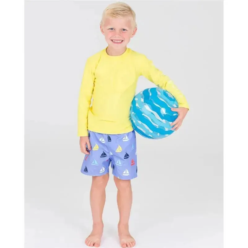 Rufflebutts - Down By The Bay Swim Trunks, Blue - Image 3