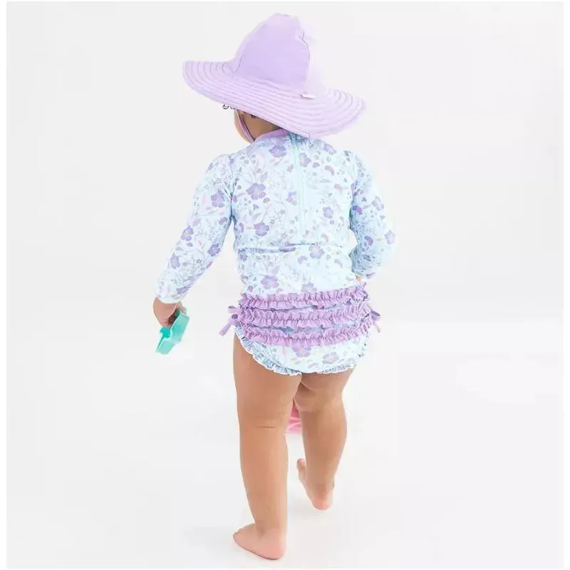 Rufflebutts - Fairytale Garden Long Sleeve One Piece Rash Guard - Image 2