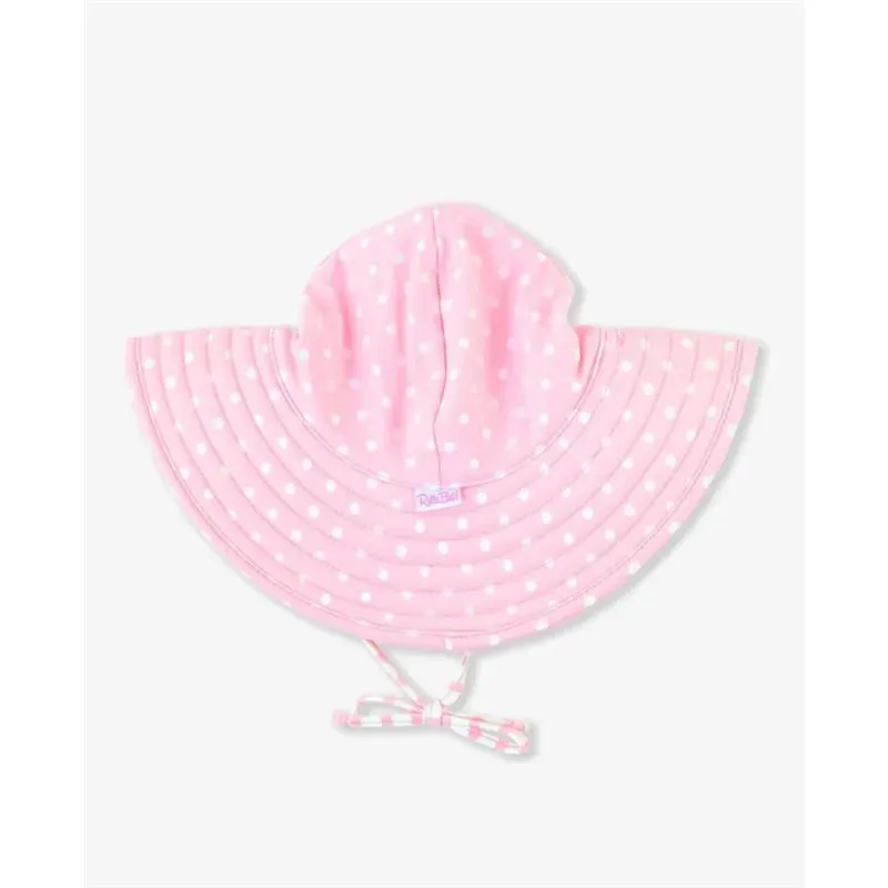 Rufflebutts - Pink Polka And Stripe Reversible Swim Hat