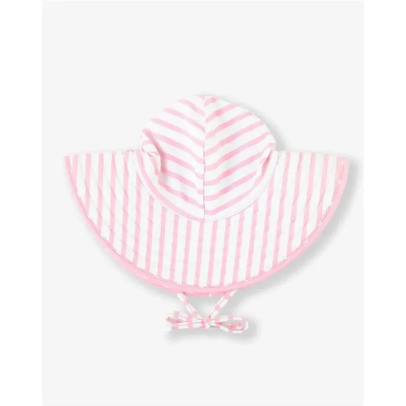 Rufflebutts - Pink Polka And Stripe Reversible Swim Hat - Image 4
