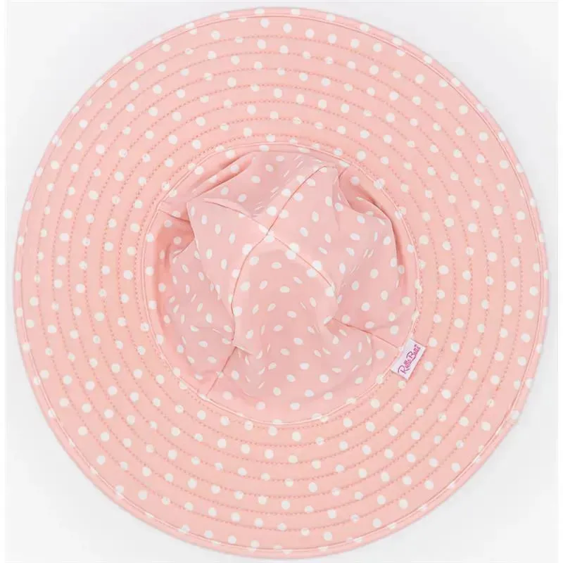 Rufflebutts - Pink Polka And Stripe Reversible Swim Hat - Image 3
