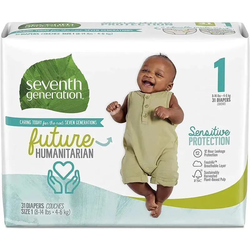 Seventh Generation Baby Diapers, Sensitive Protection, Size 1 - Image 2