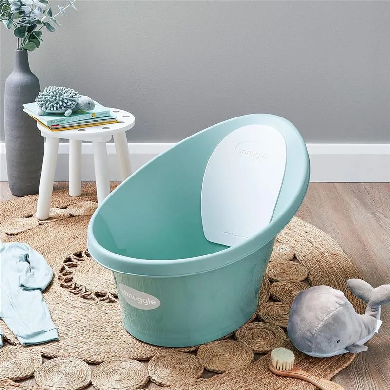 Shnuggle - Newborn Baby Bath With Plug, Eucalyptus - Image 2