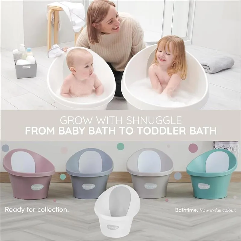 Shnuggle - Newborn Baby Bath With Plug, Pebble Grey - Image 5