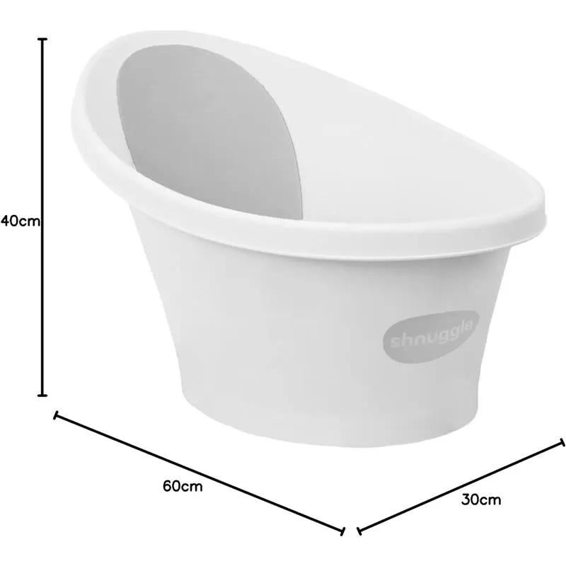 Shnuggle - Newborn Baby Bath With Plug, White - Image 7