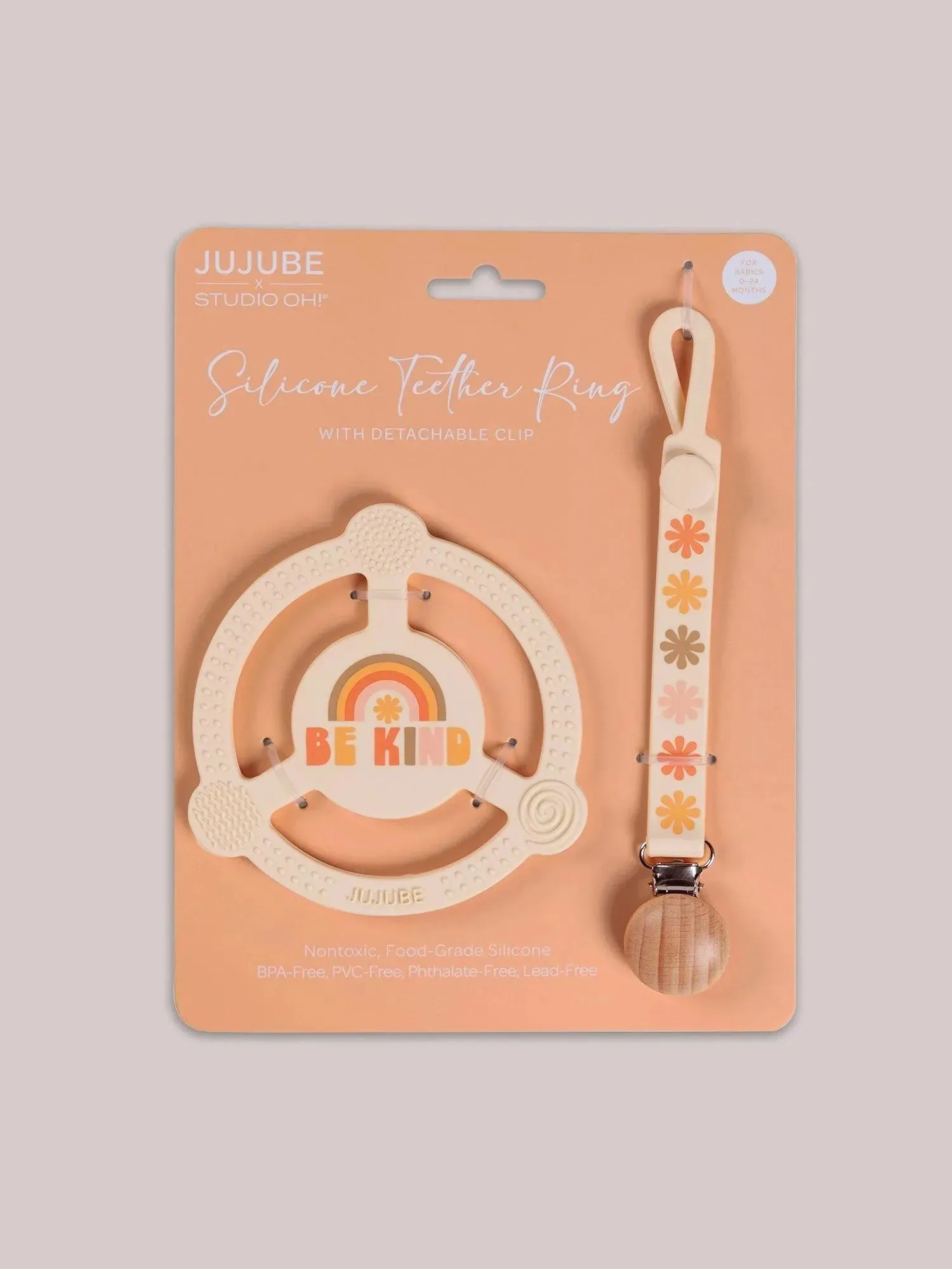 Silicone Teether Ring - Be Kind Rainbows