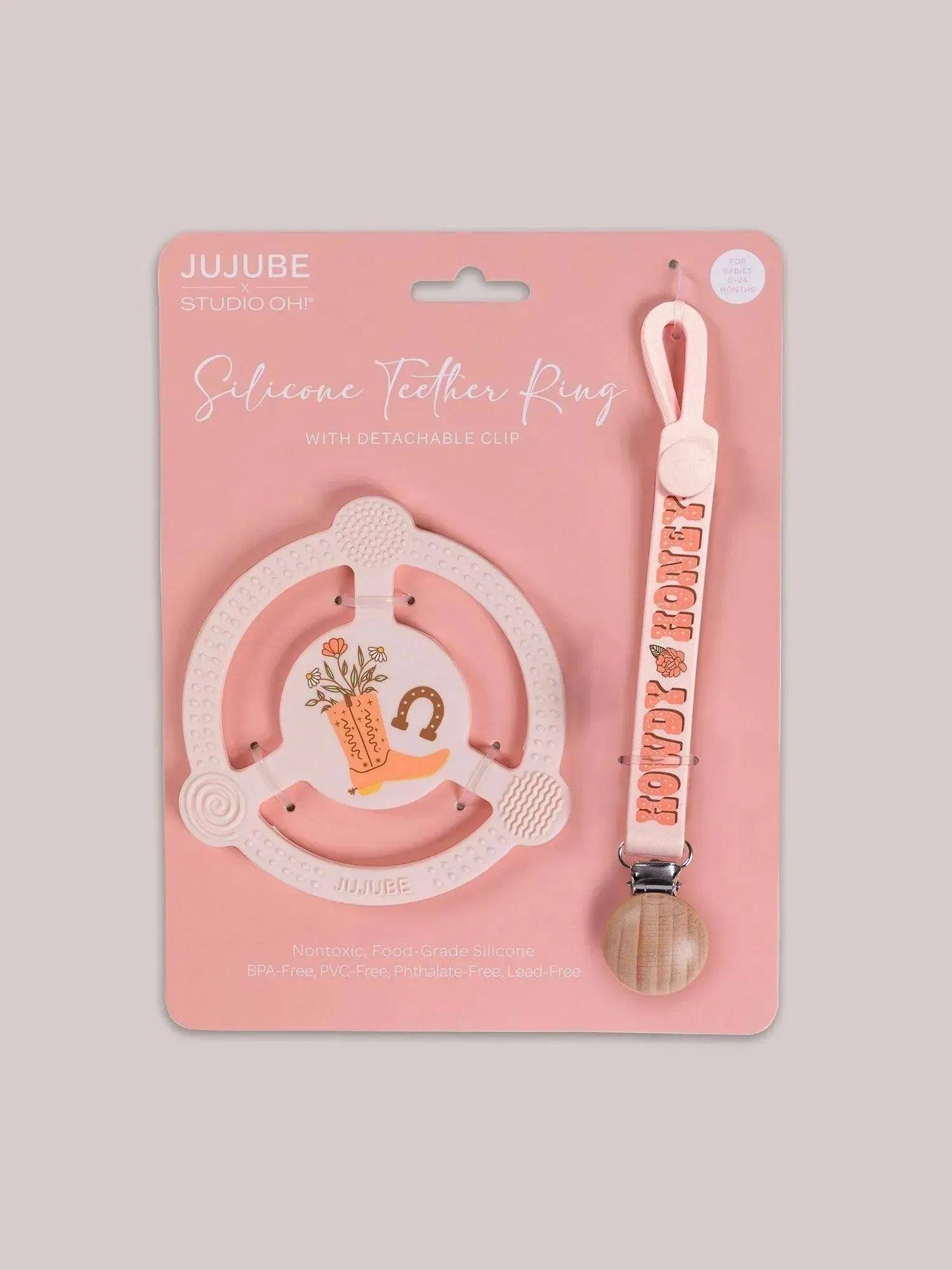 Silicone Teether Ring - Bloomin' Boot