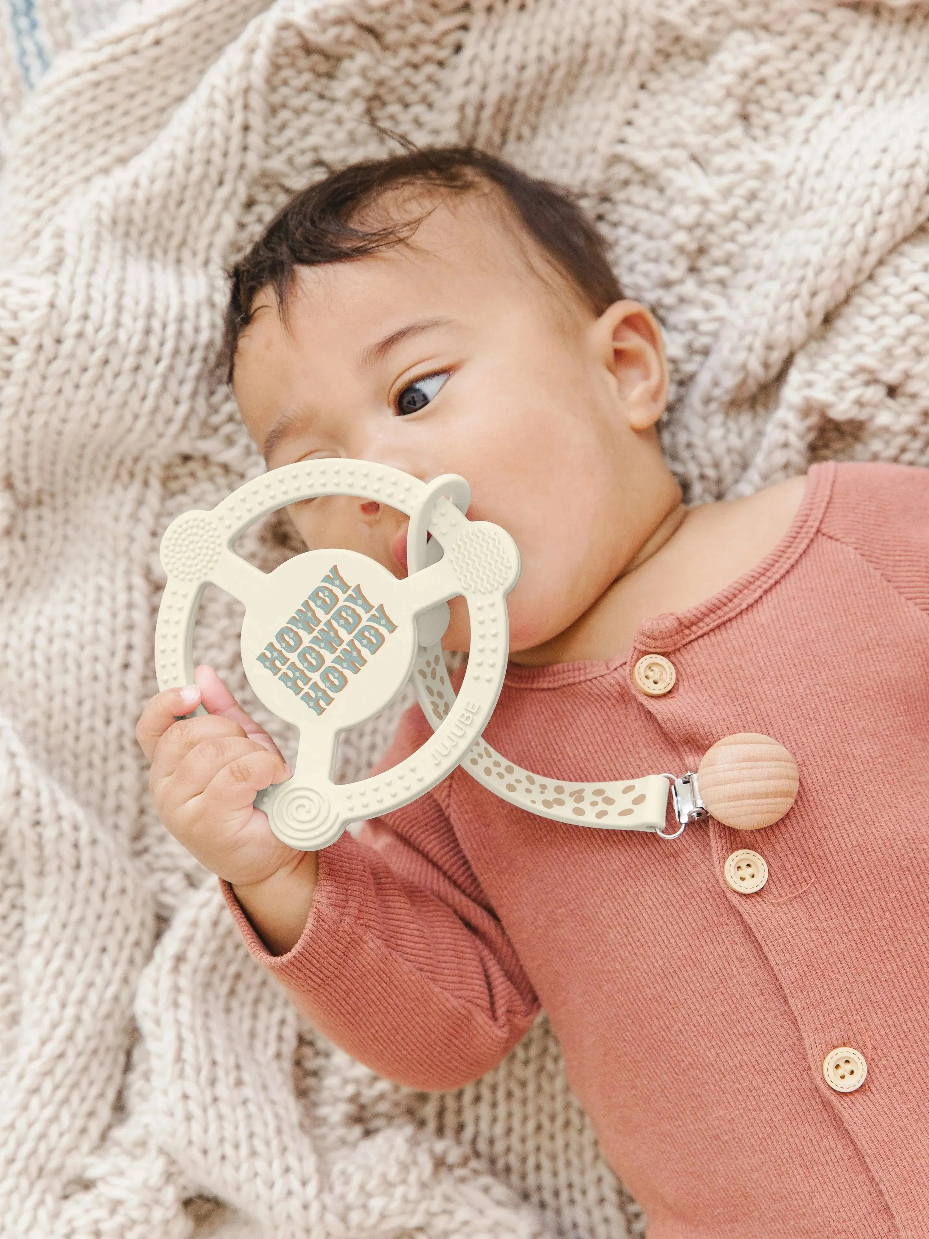Silicone Teether Ring - Howdy Partner Blue by Caroline Alfreds - Image 4
