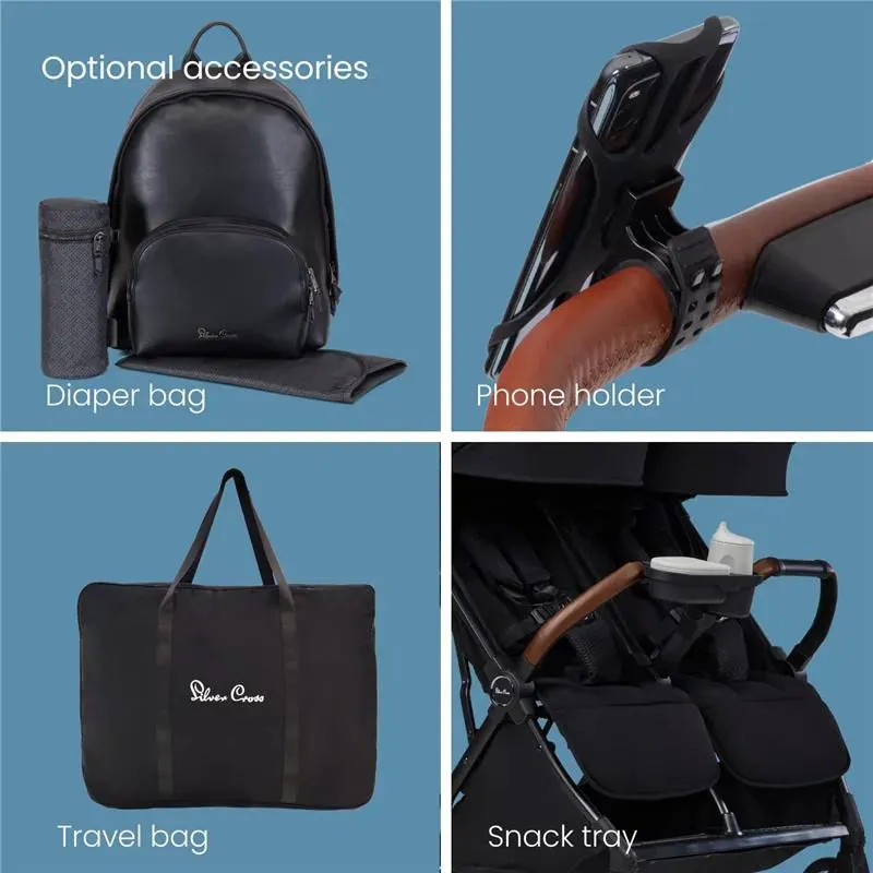 Silver Cross - Jet Lightweight Double Stroller Black - Image 4