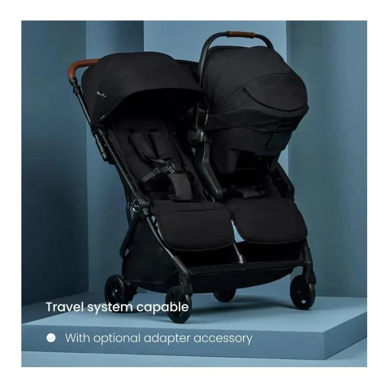 Silver Cross - Jet Lightweight Double Stroller, Black - Image 2