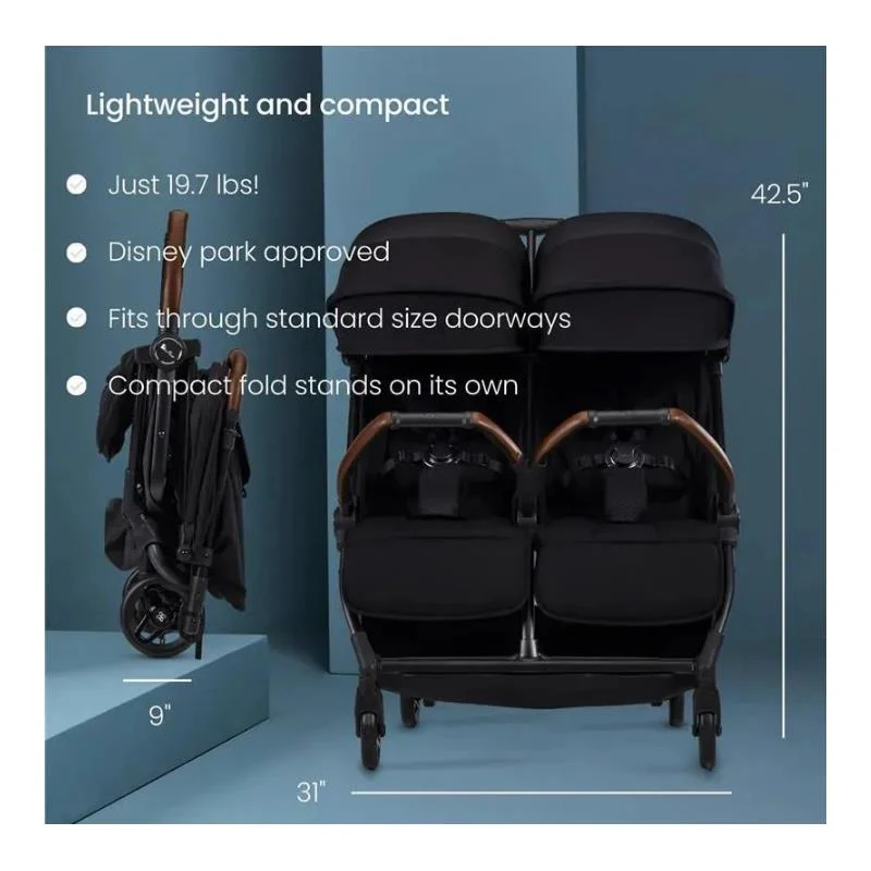 Silver Cross - Jet Lightweight Double Stroller, Black - Image 7