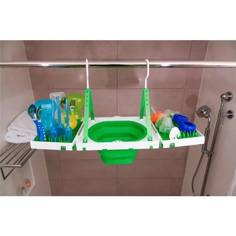 SinkBoss Portable Drying Rack, GreenWhite - Image 9