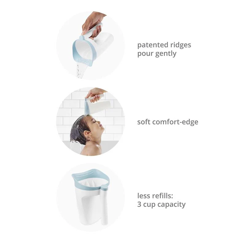 Skip Hop - Baby Bath Rinse Cup Wave Tear Free Waterfall Rinser White - Image 3