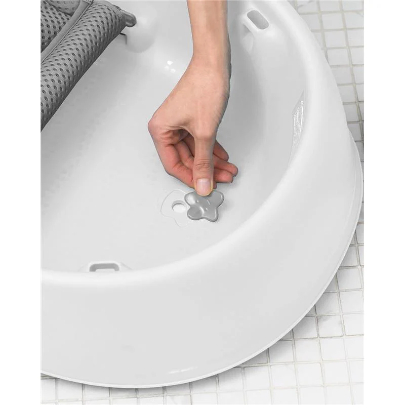 Skip Hop - Baby Bath Tub, 3-Stage Smart Sling Tub, Moby, White - Image 2