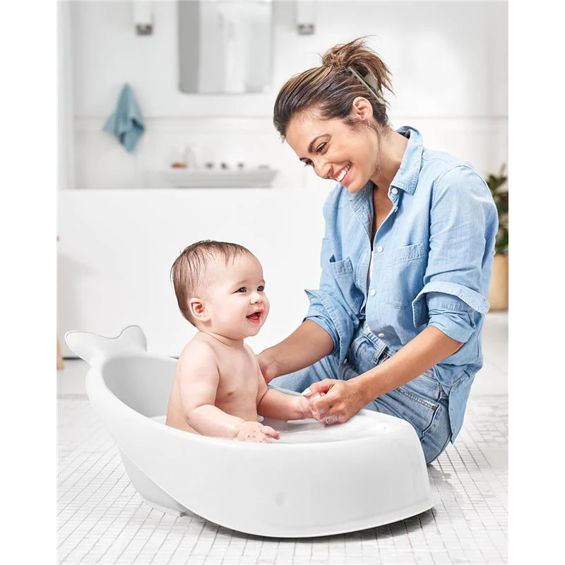 Skip Hop - Baby Bath Tub, 3-Stage Smart Sling Tub, Moby, White - Image 6