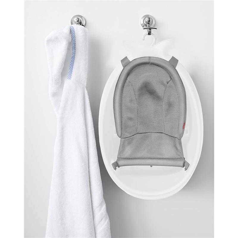 Skip Hop - Baby Bath Tub, 3-Stage Smart Sling Tub, Moby, White - Image 8