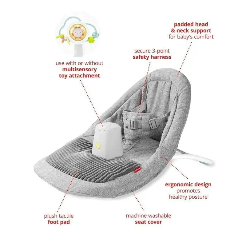 Skip Hop - Baby Ergonomic Activity Floor Seat for Upright Sitting, Silver Lining Cloud, Gray - Image 4